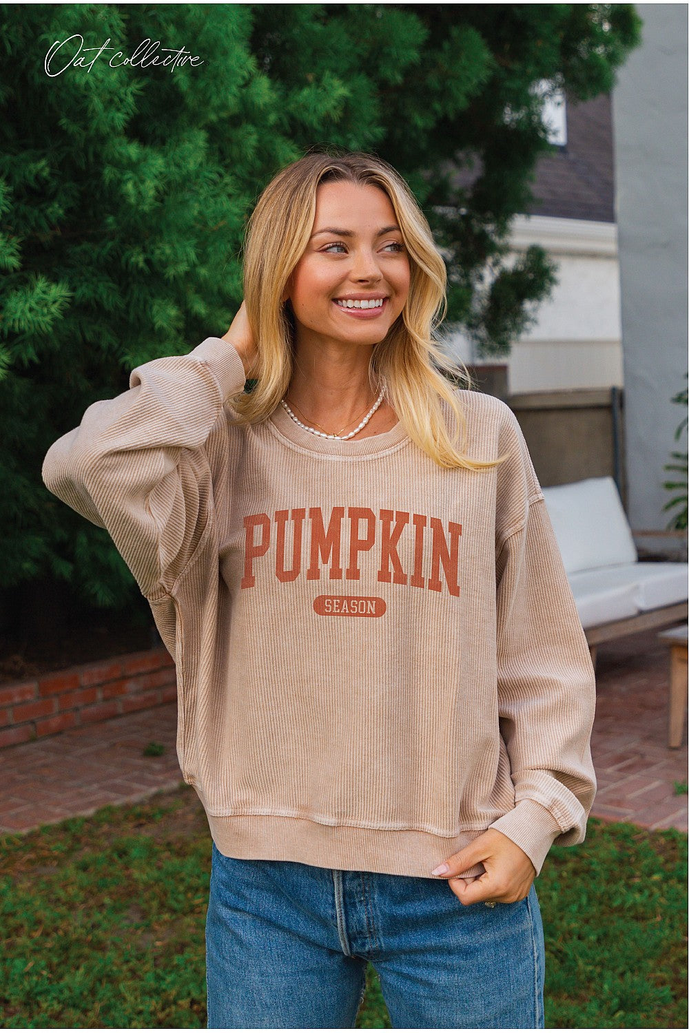 "Pumpkin Season" Cropped Thermal Vintage Pullover - 6 Color Options
