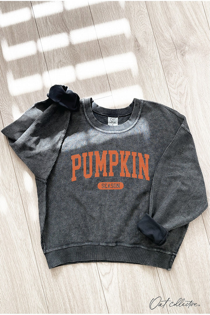 "Pumpkin Season" Cropped Thermal Vintage Pullover - 6 Color Options