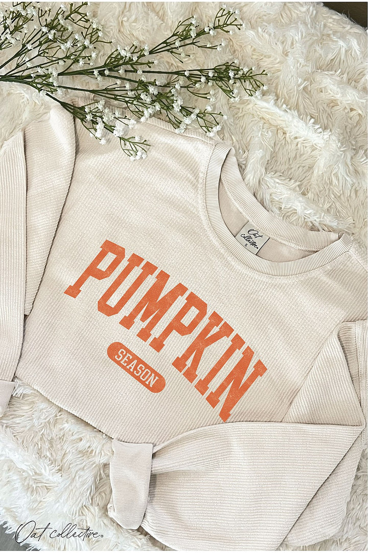 "Pumpkin Season" Cropped Thermal Vintage Pullover - 6 Color Options