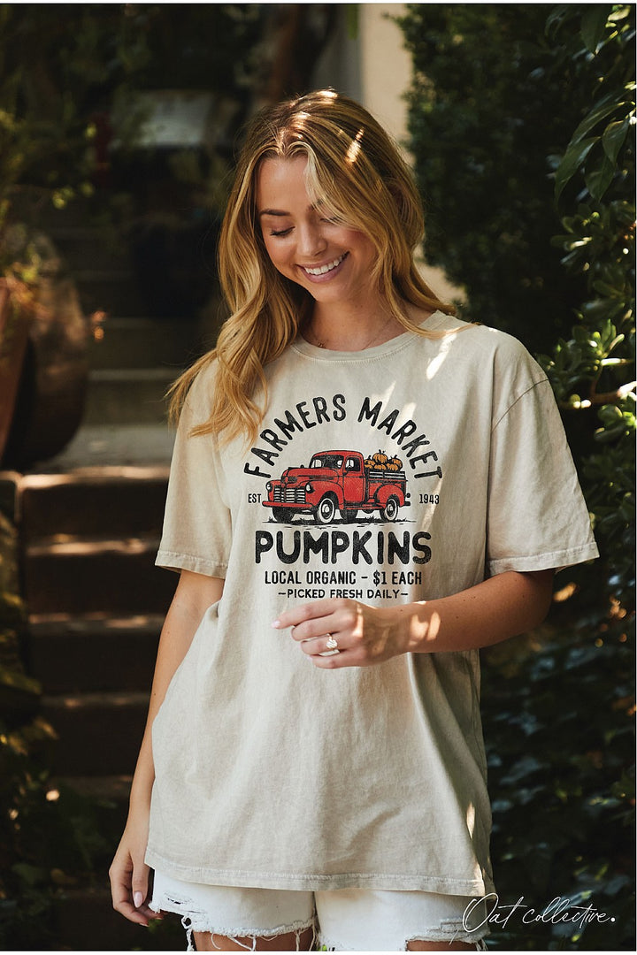 Farmers Market Pumpkins Oversized Top - 3 Color Options