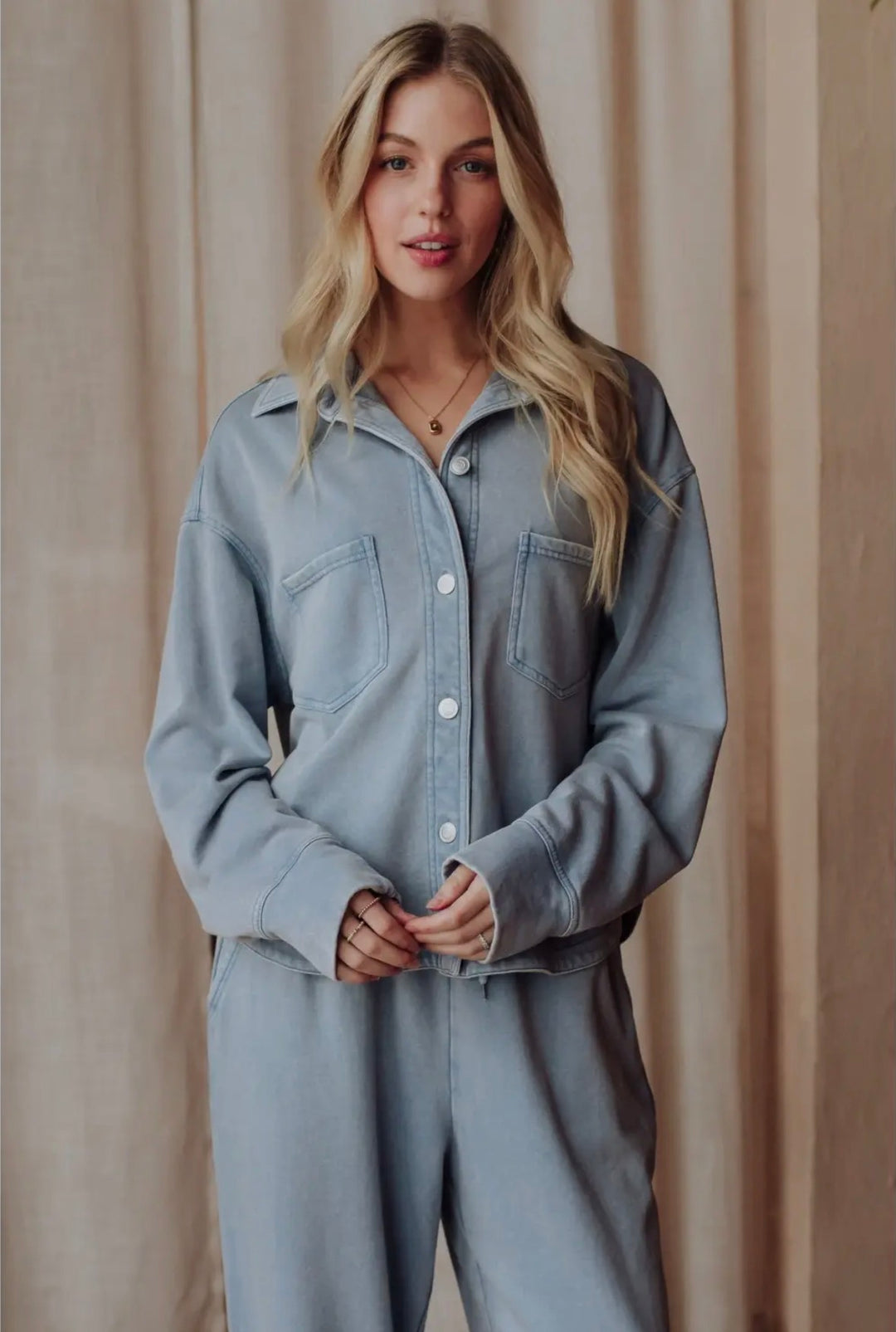 Washed Soft Button Up
