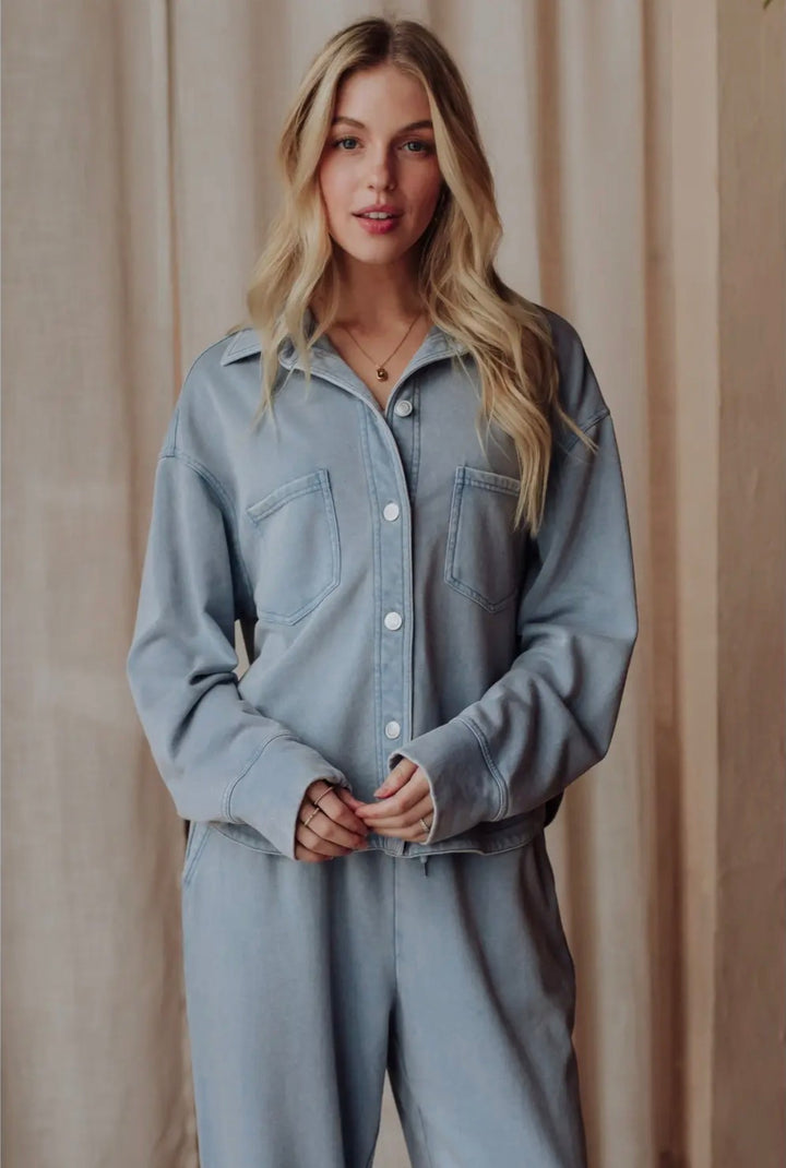 Washed Soft Button Up
