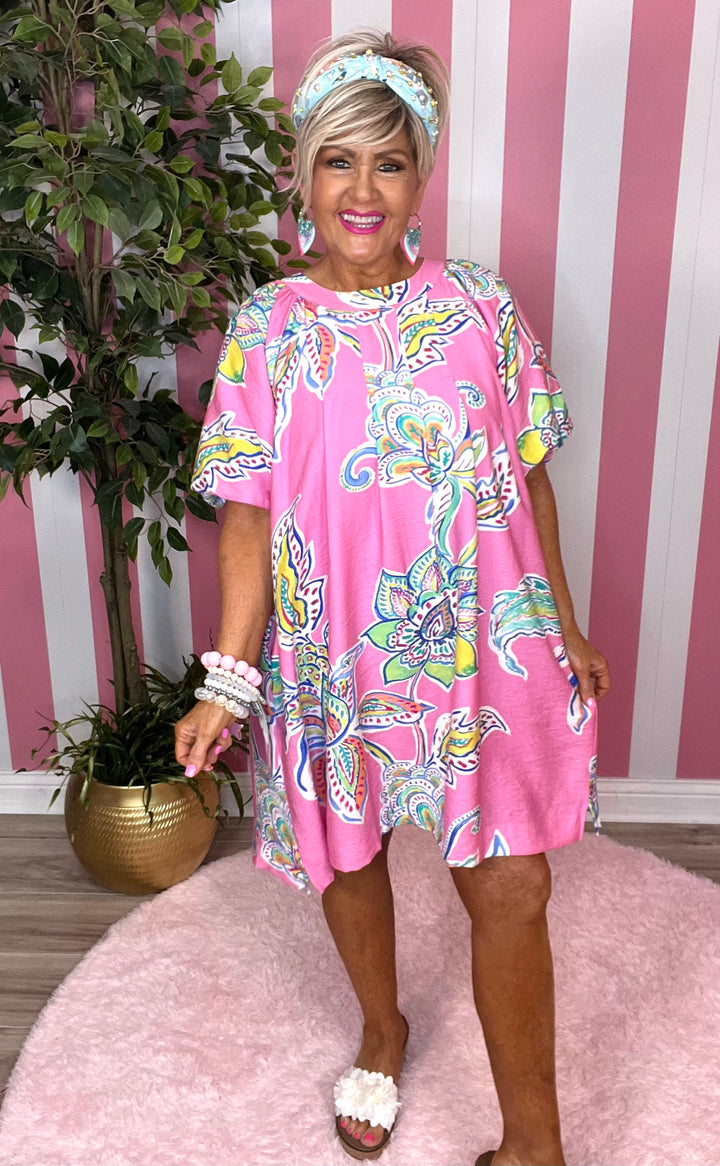 Paisley Dress-Pink