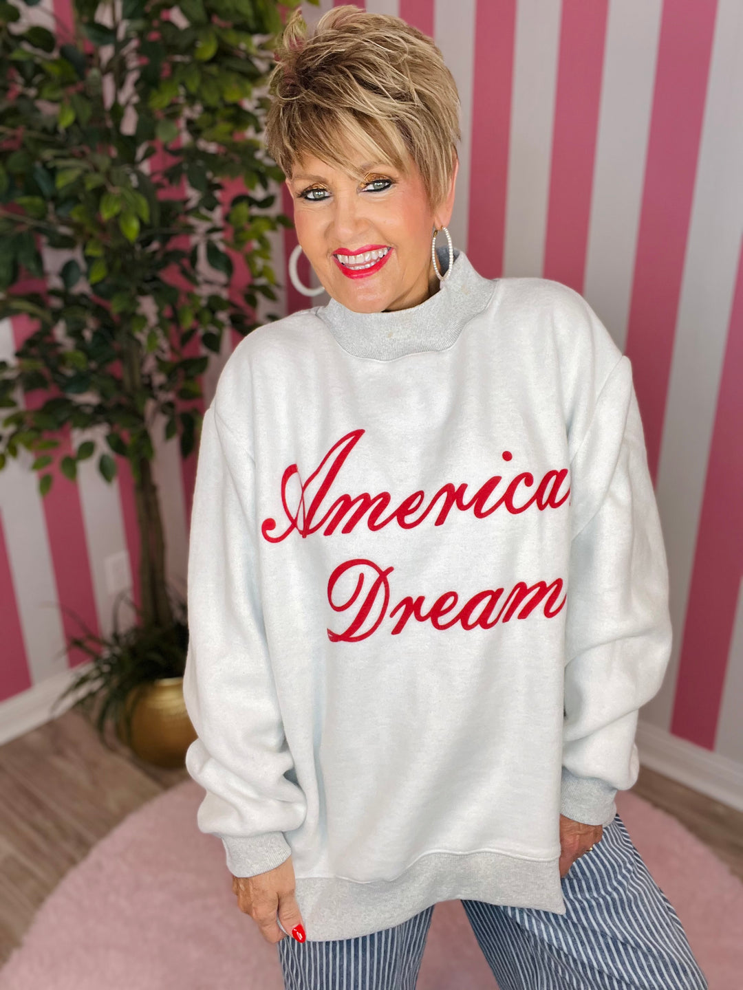 God’s Country/American Dream Reversible Sweatshirt-Heather Grey