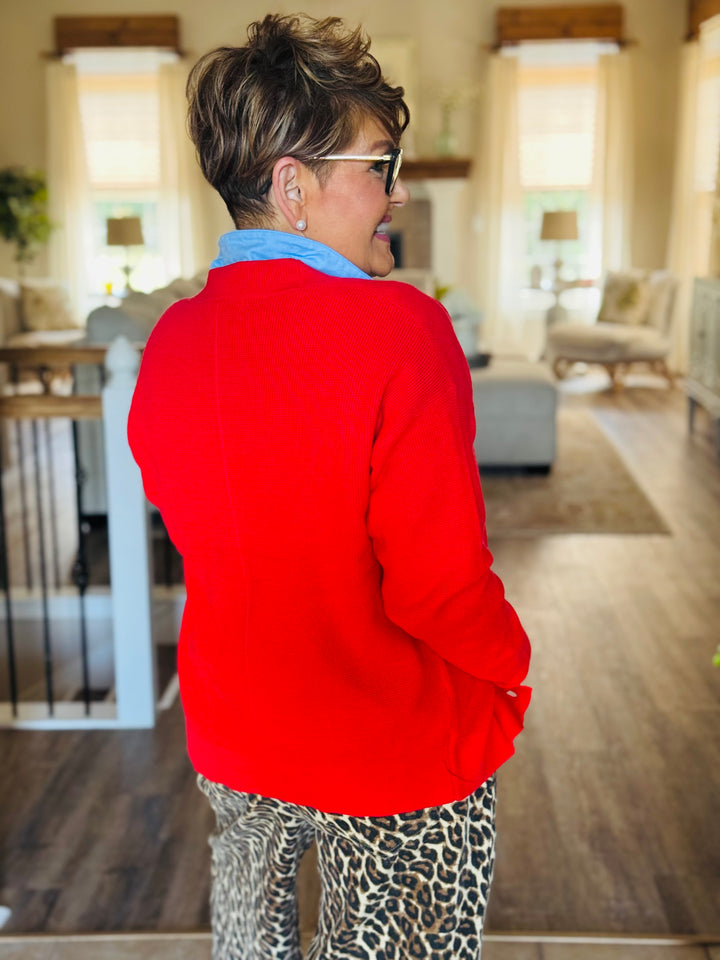 Drop Shoulder Sweater Cardigan - 5 Color Options
