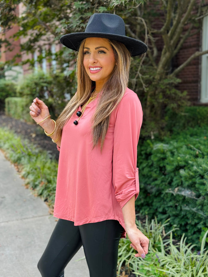 Dusty Rose Blouse - Small Through Extended Sizes - Final Sale