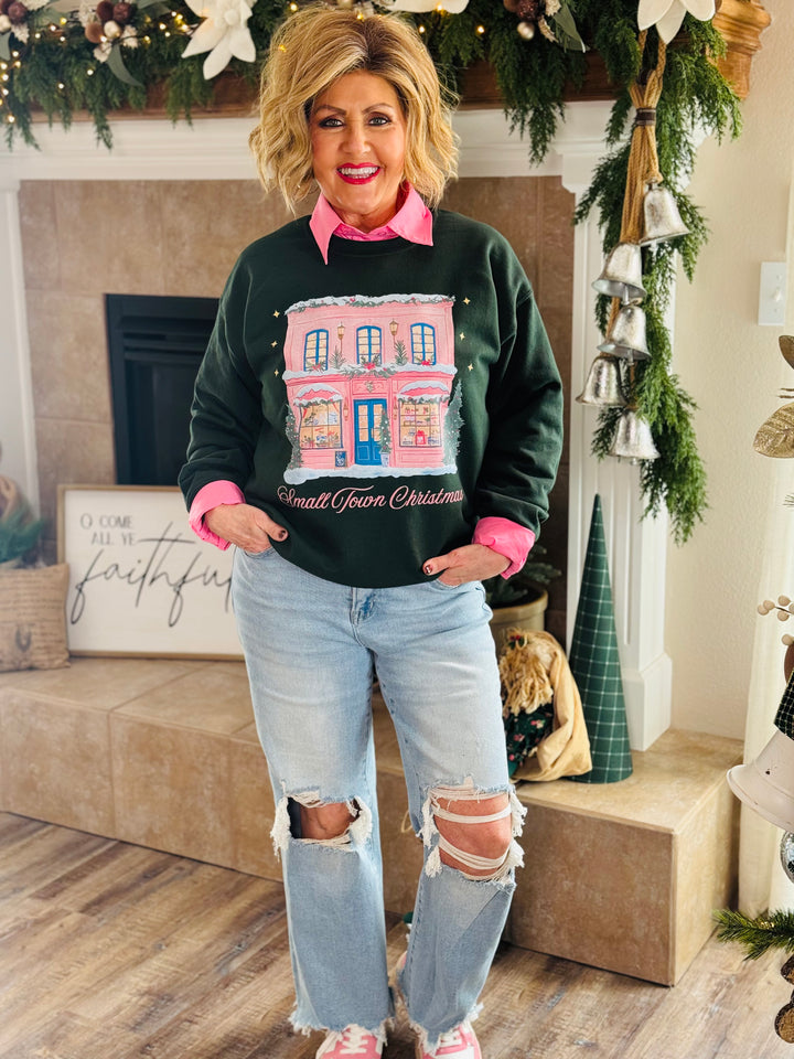 Forest Green "Small Town Christmas" Sweatshirt