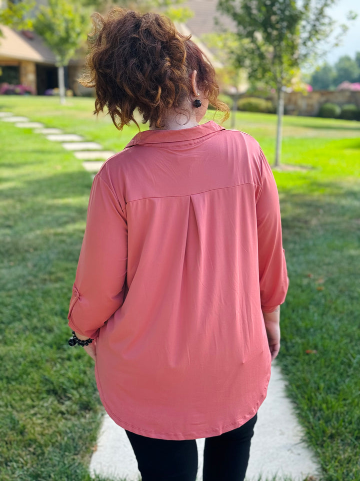 Dusty Rose Blouse - Small Through Extended Sizes - Final Sale