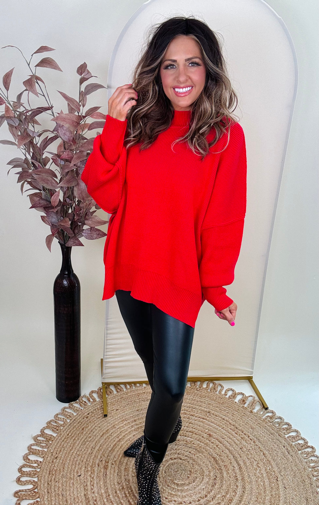 Side Slit Oversized Sweater - 5 Color Options