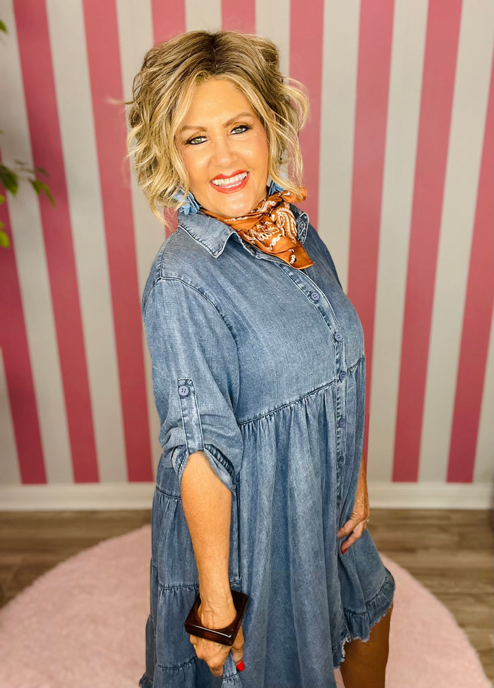 Flowy Chambray Dress