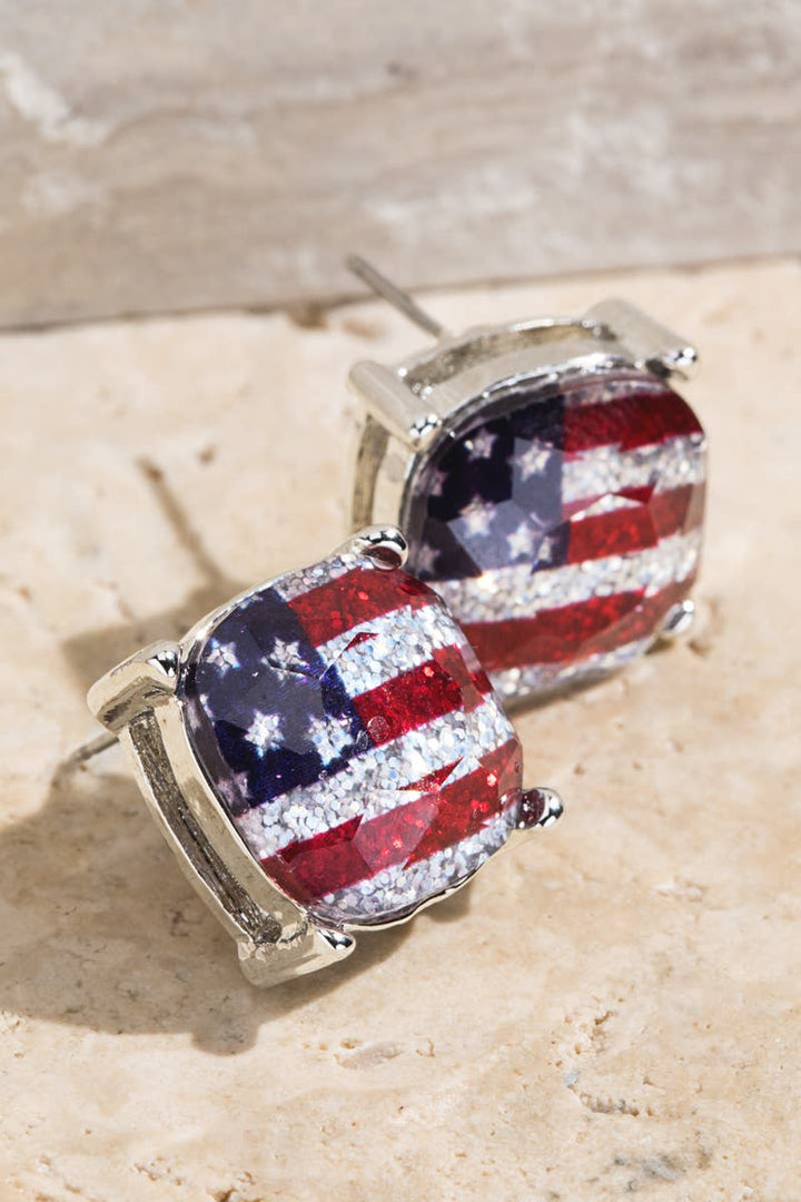 American Flag Stud Earrings