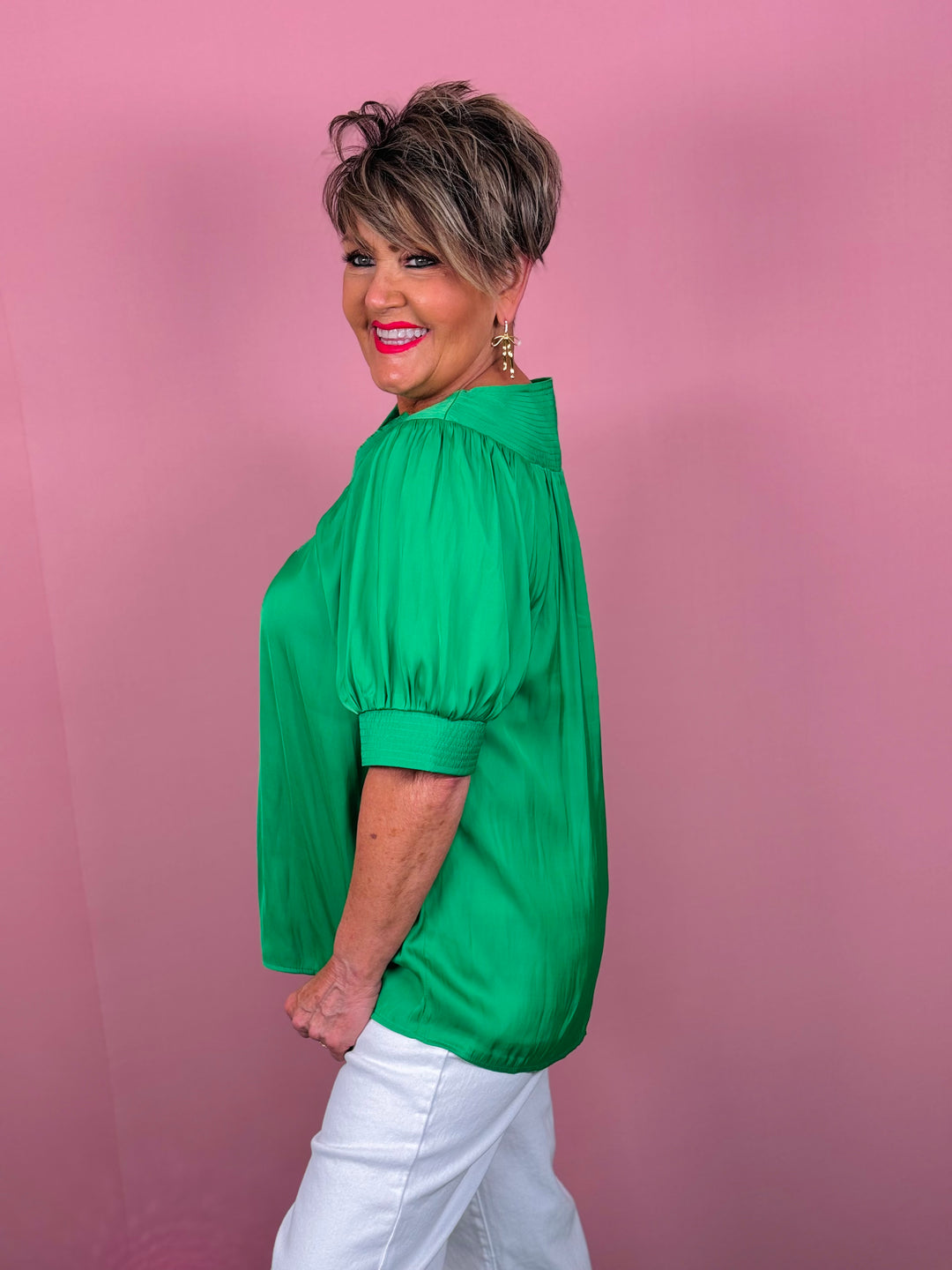 Satin Flowy Blouse - 2 Color Options