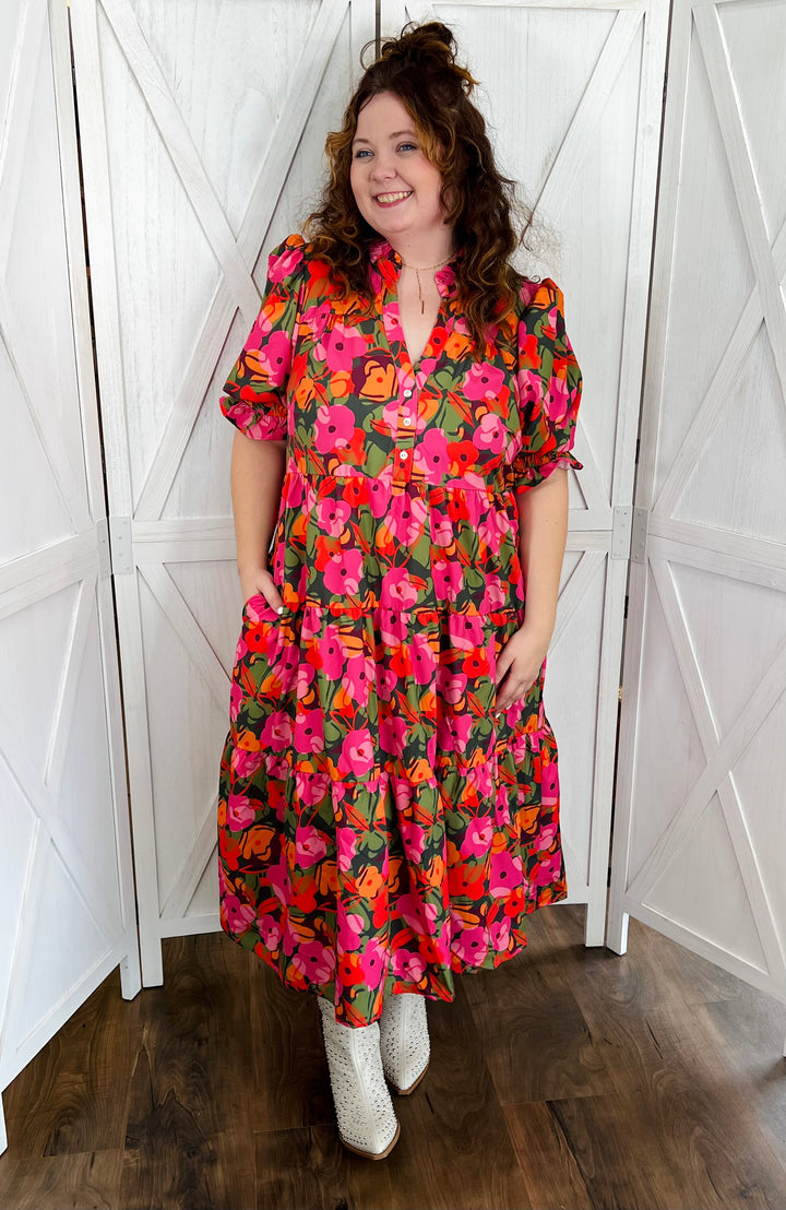 Olive Make Me Blush Evie Dress - Available Small Through Extended Sizes