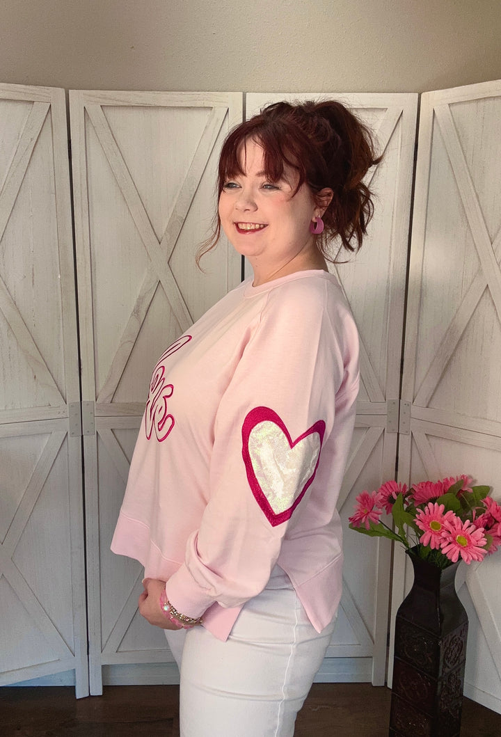 Pink Katie Love Sweatshirt - Small Through Extended Sizes