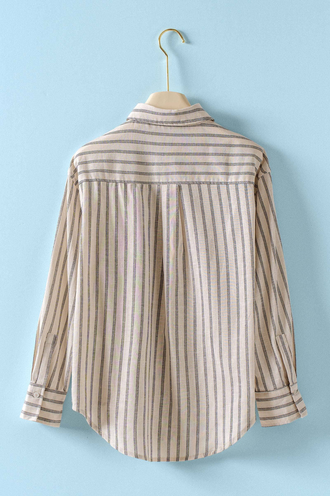 Striped Linen Blend Button Up Shirt-2 Color Options