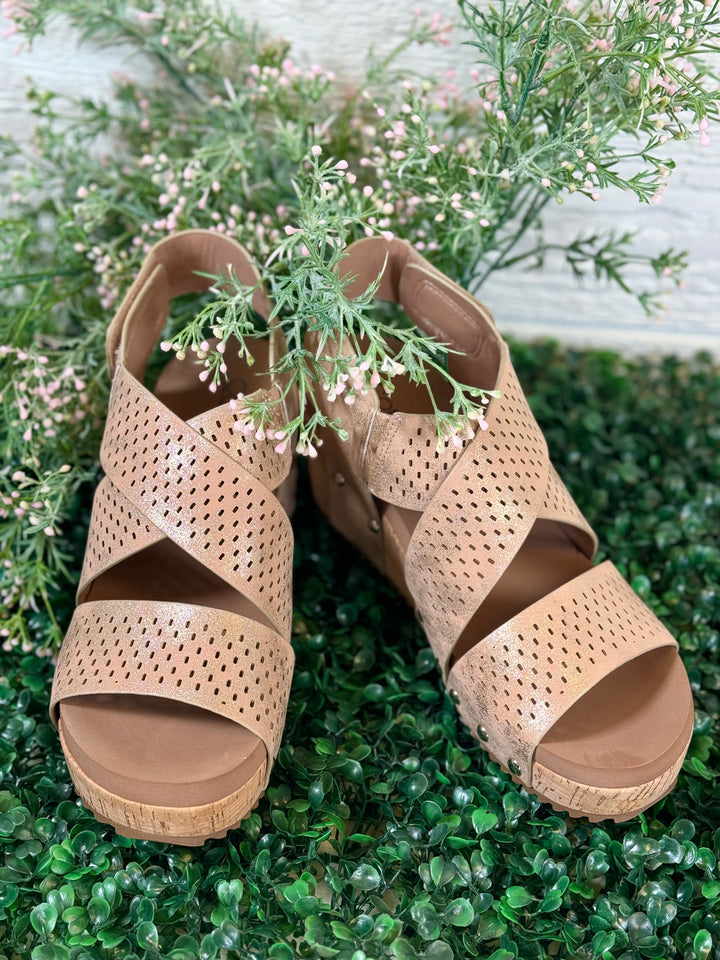 Perforated Strappy Wedge - 4 Color Options