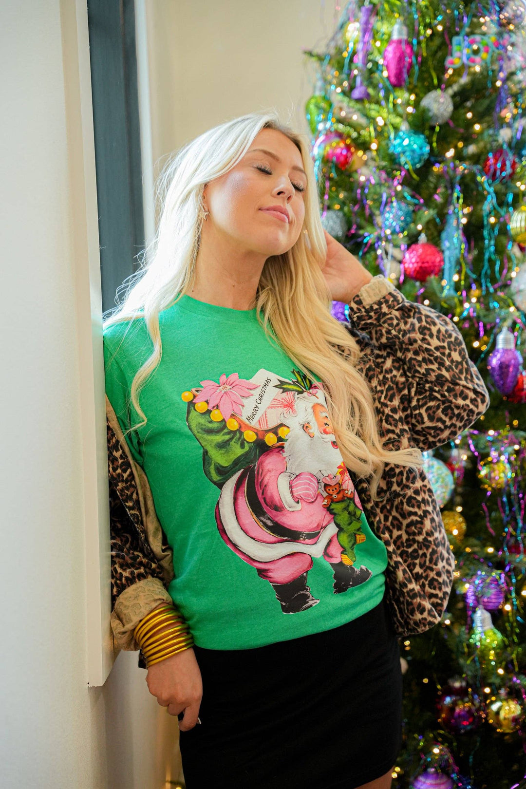 VINTAGE PINK SANTA SWEATSHIRT