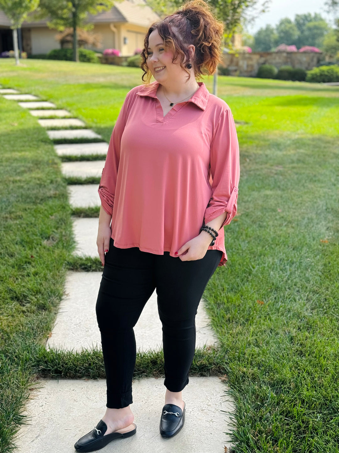 Dusty Rose Blouse - Small Through Extended Sizes - Final Sale