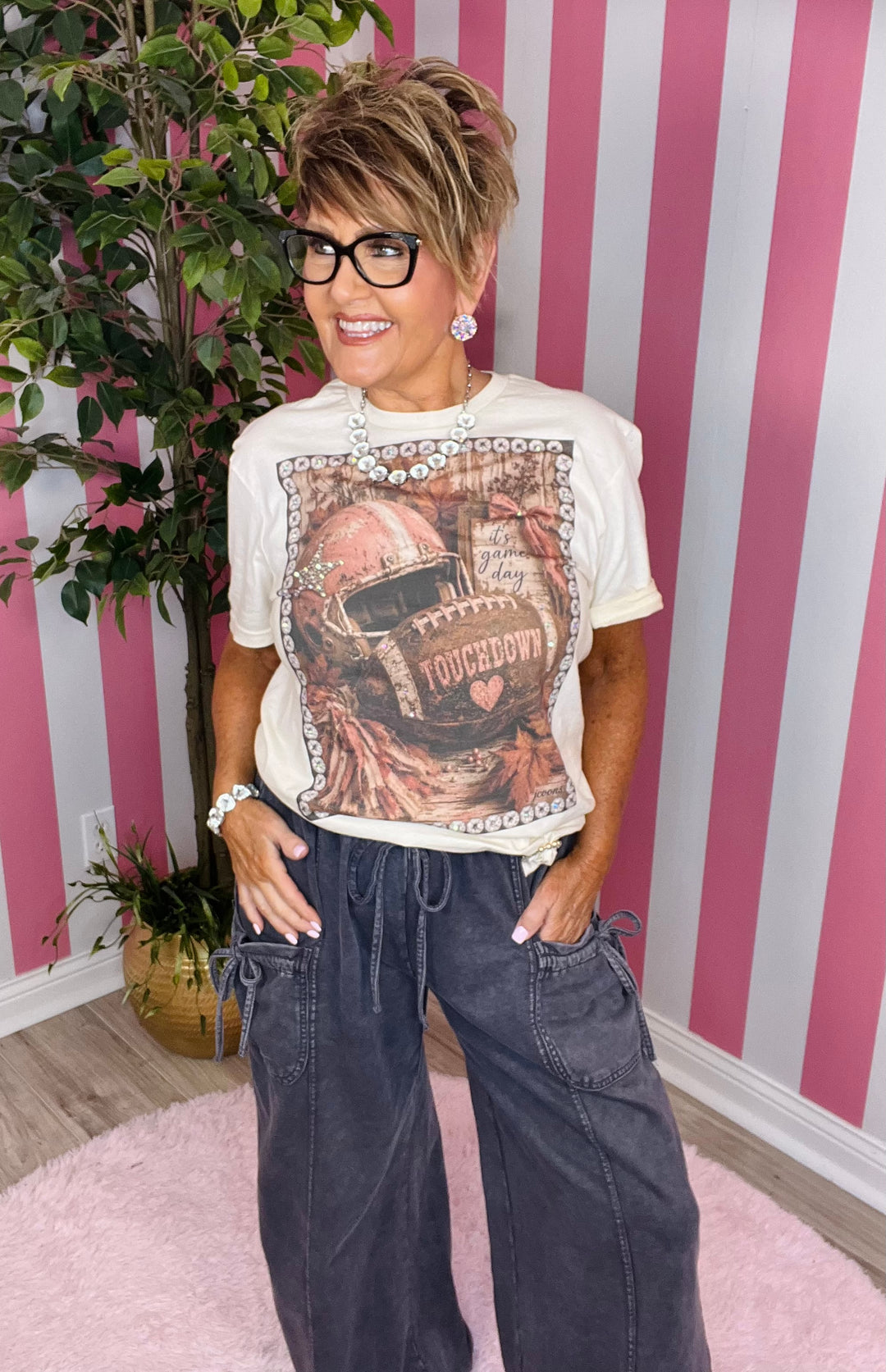 Mineral Washed Terry Knit Pants with Tie Pocket Detail-Ash