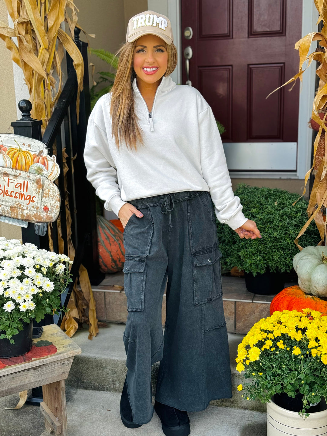 Acid Wash Fleece Palazzo Sweatpants W/Pockets - 3 Color Options - Final Sale