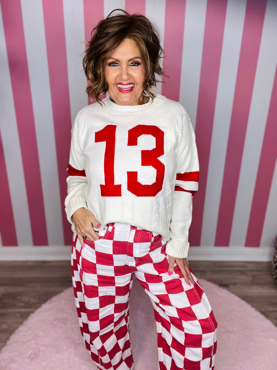 Cream and Red 13 Sweater