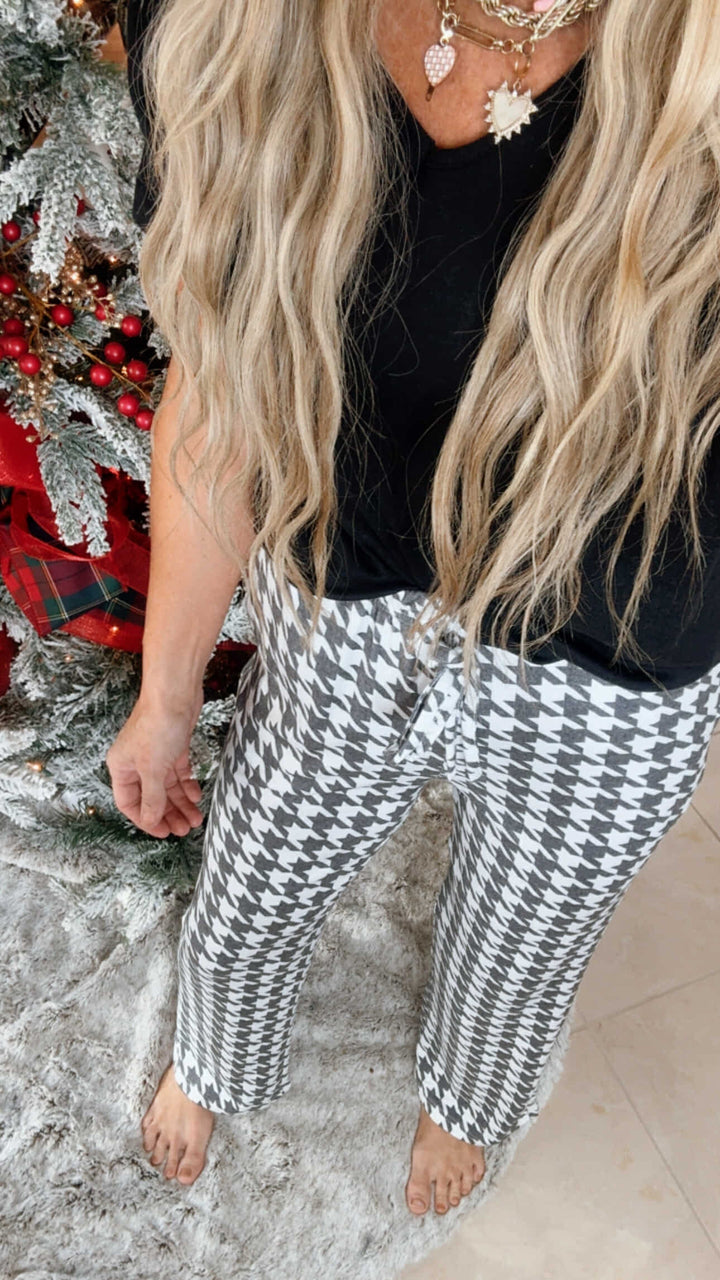 Black Houndstooth Pajama Pant Set by Salty Wave (TOP & BOTTOM)  *DEAL*