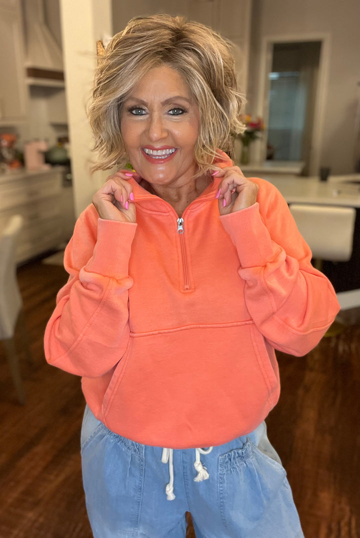 Funnel Neck Quarter Zip-2 color options