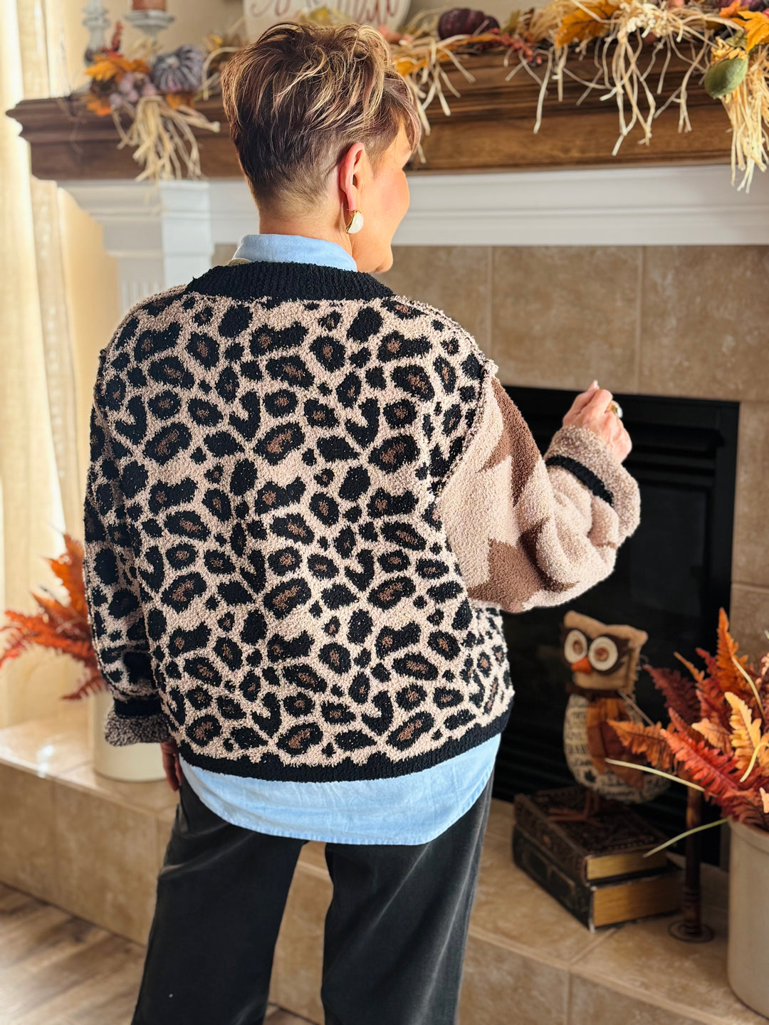 Animal Print Star Pattern Sweater