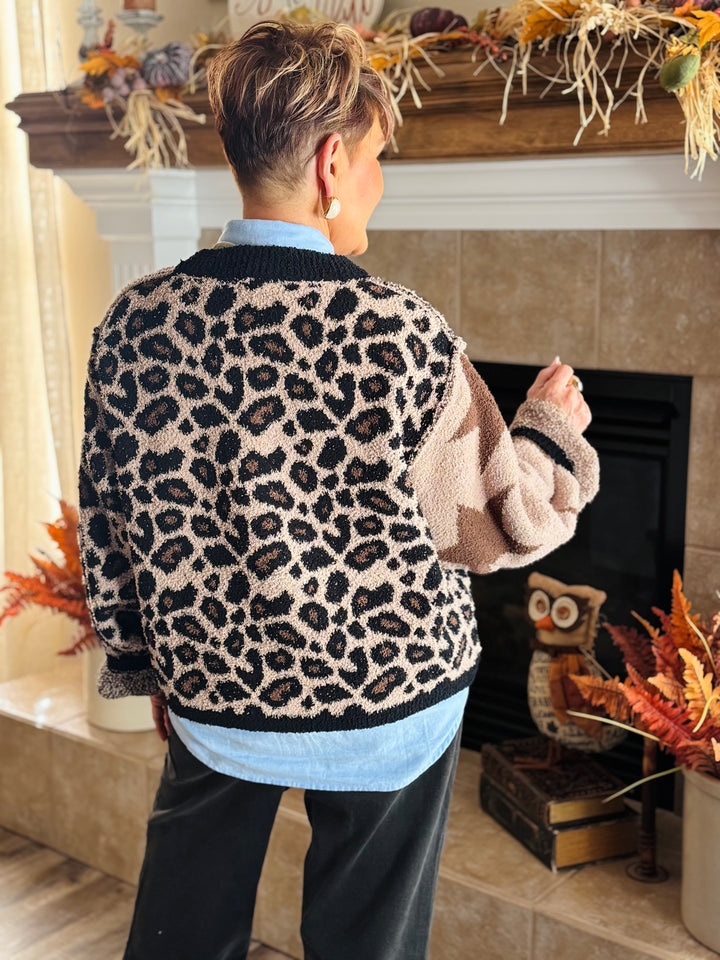 Animal Print Star Pattern Sweater