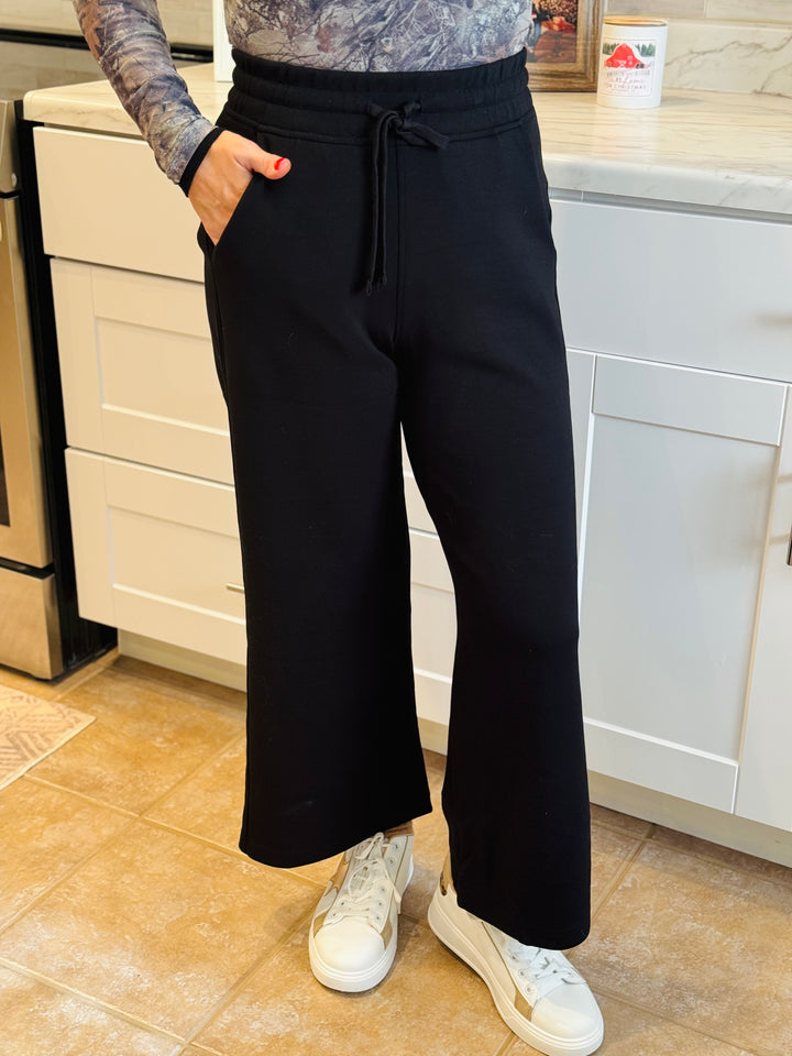 Modal Scuba Cropped Wide Leg Pant - 4 Color Options