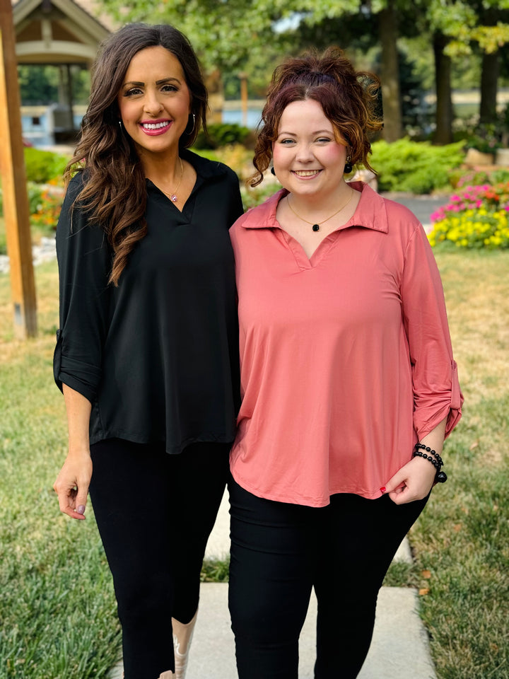 Dusty Rose Blouse - Small Through Extended Sizes - Final Sale