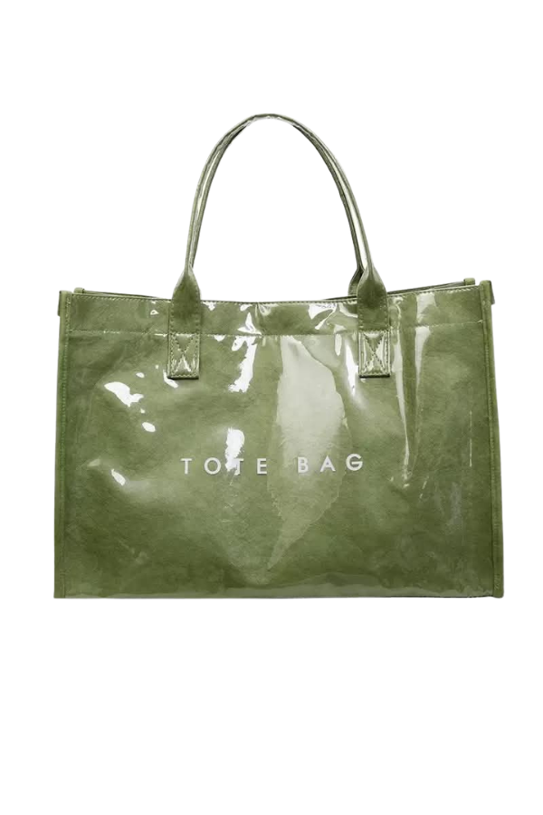 Green Large Capacity Vinyl TOTE BAG