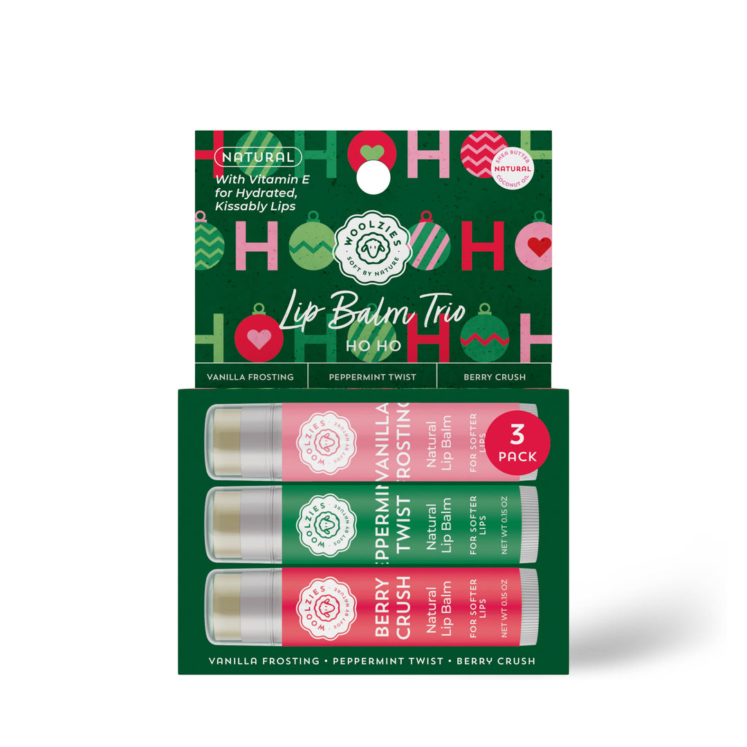 Natural Shea Butter Lip Balm Trio – HO HO Holiday