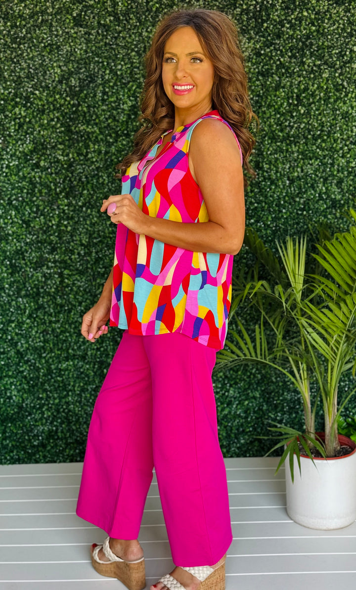 Multi Colored Abstract Tank -  Available S-Extended Sizes