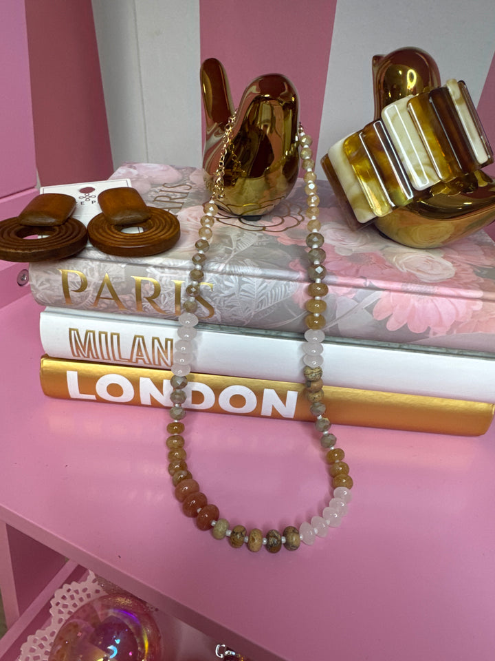 Glass Bead Necklace-3 Color Options