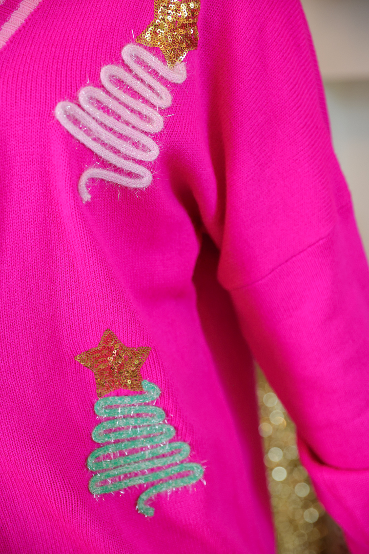 PREORDER- Tinsel Trees Relaxed Cardigan