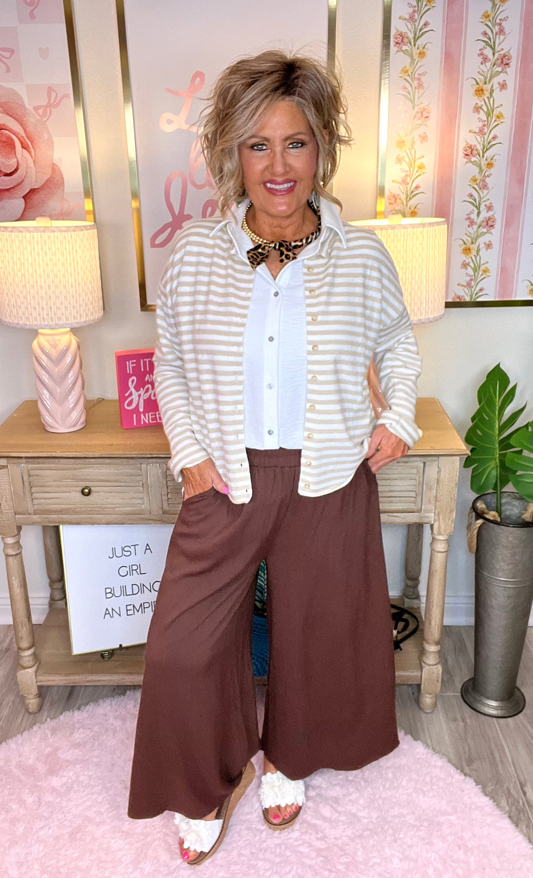 Relaxed Fit Striped Cardigan-2 Color Options