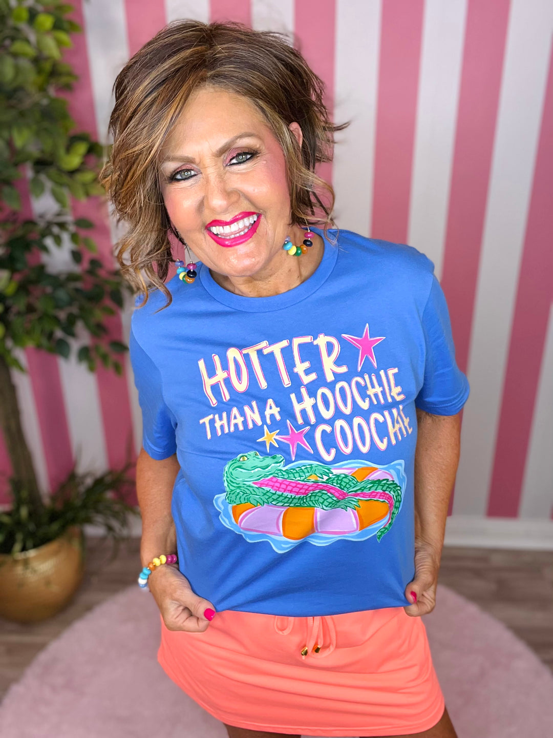 Hotter than a Hoochie Coochie-Flo Blue Comfort Color