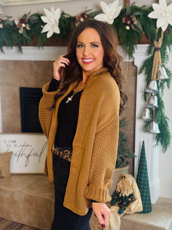 Bat Sleeve Knit Cardigan - 2 Color Options