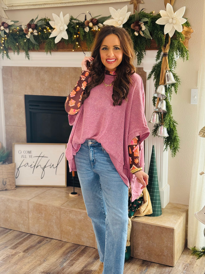 Sweater Poncho Top - 2 Color Options