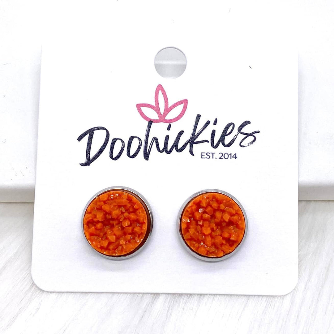 12mm Autumn Crystal Singles in Stainless Steel Settings -Fal