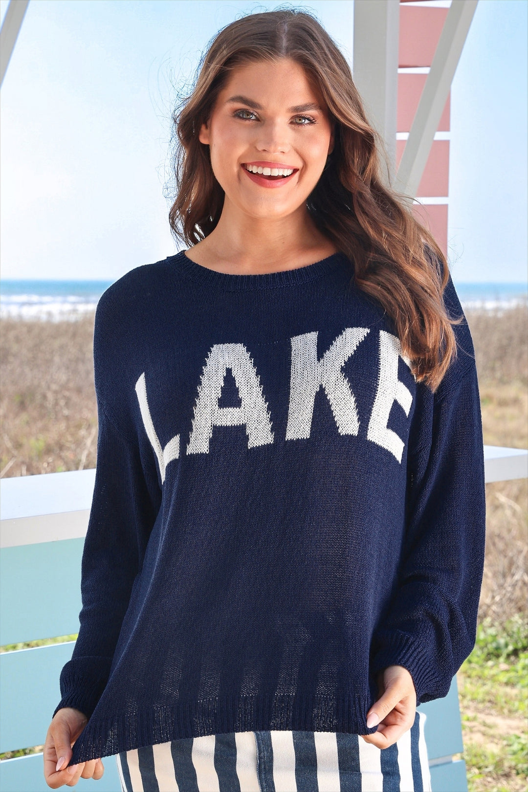 Navy “Lake” Lightweight Sweater