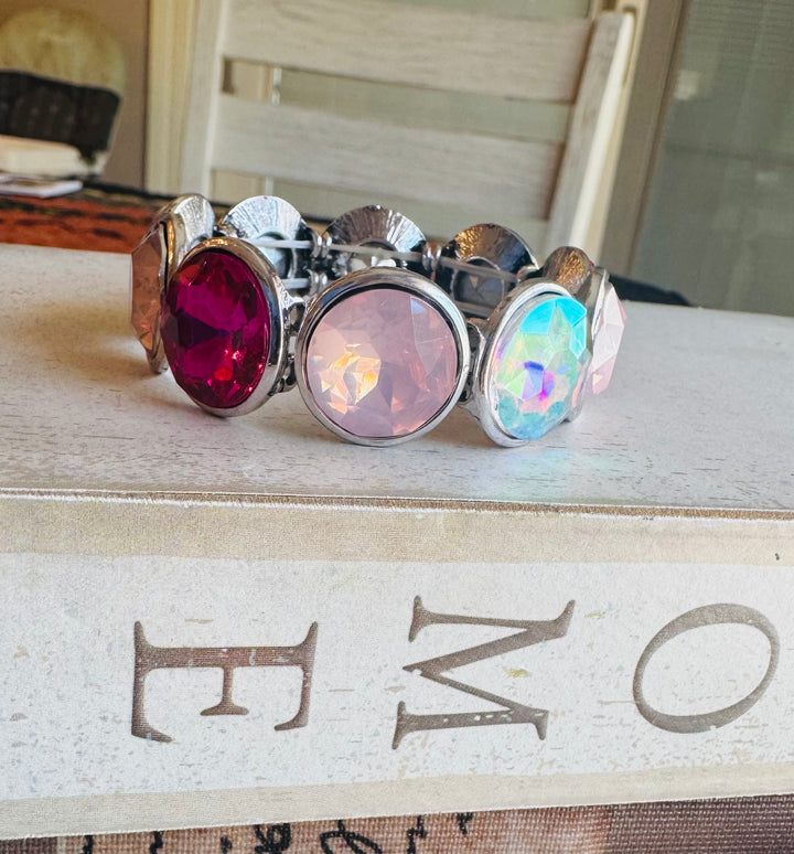 Multi Stone Crystal Bracelet-3 Color Options