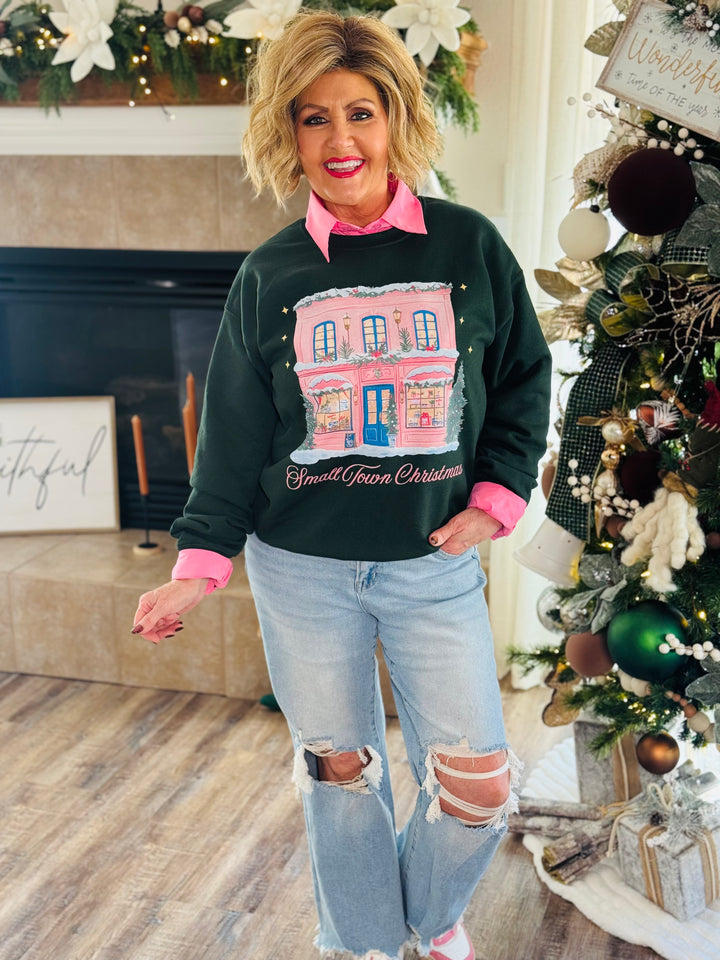 Forest Green "Small Town Christmas" Sweatshirt