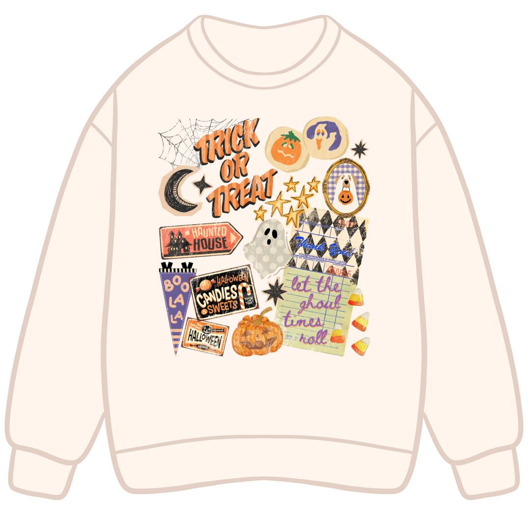 Vintage Halloween Collage Sweatshirt