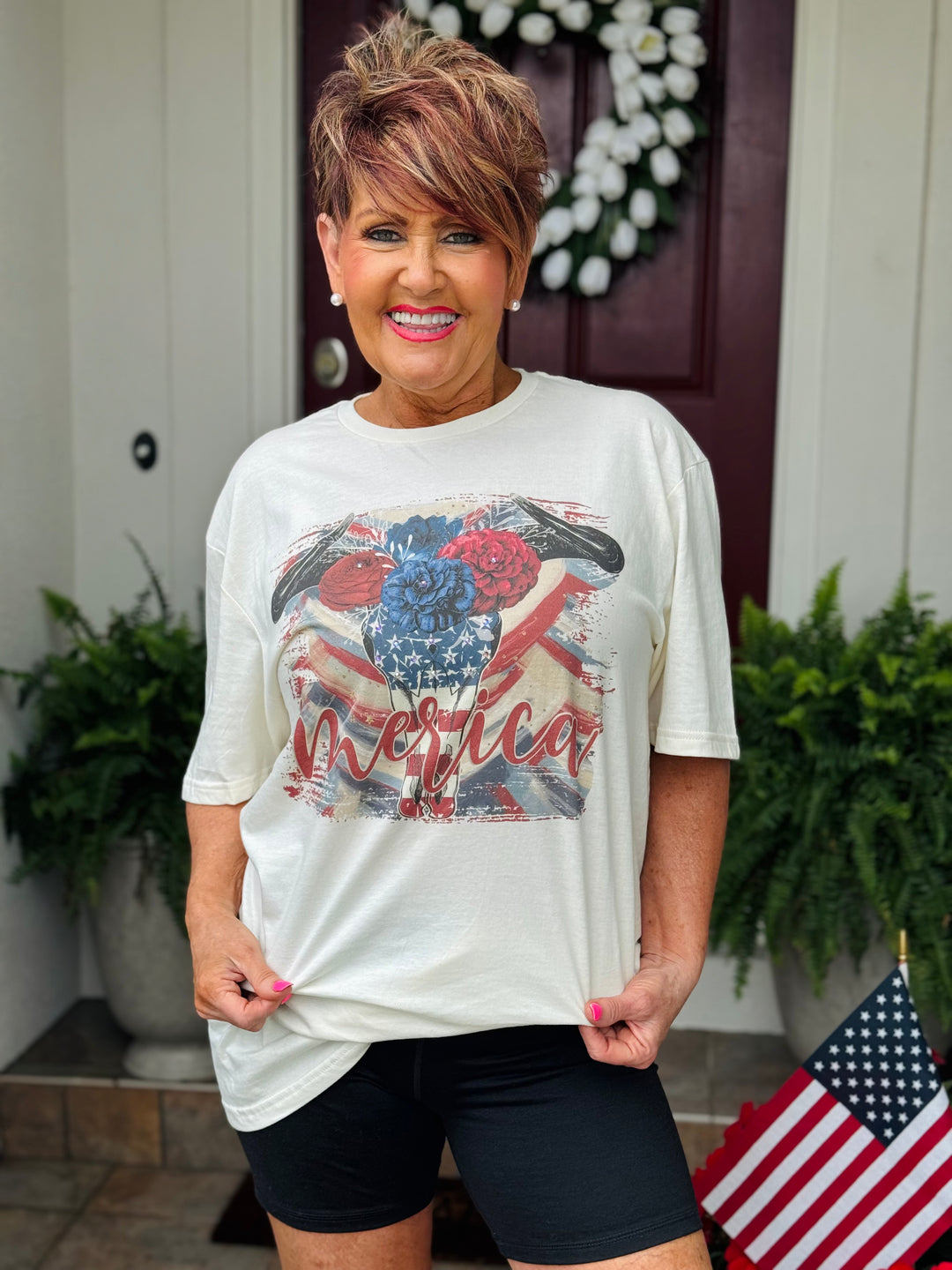 Patriotic 'Merica Cream Tee