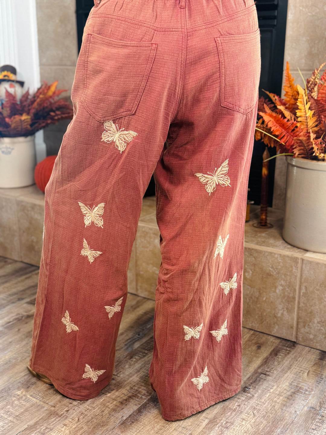 Burgundy Gauze Pants