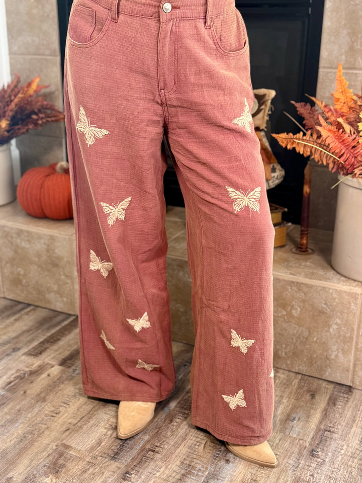 Burgundy Gauze Pants