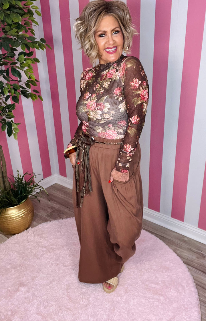 Floral Mesh Tops-4 Color Options