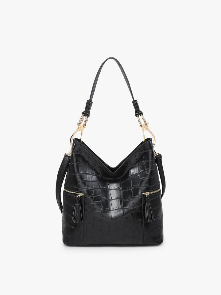 M1742CROC Rochelle Crocodile Print Hobo Bag